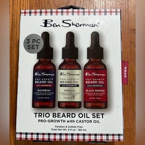 Ben Sherman Trio Beard Oil Set - Bourbon, Vanilla, Black Pepper